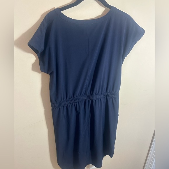 T by Talbots LIGHTWEIGHT STRETCH DRESS navy performance size medium P - Picture 3 of 7
